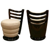 Pair of French Art Deco Walnut & Macassar Chairs