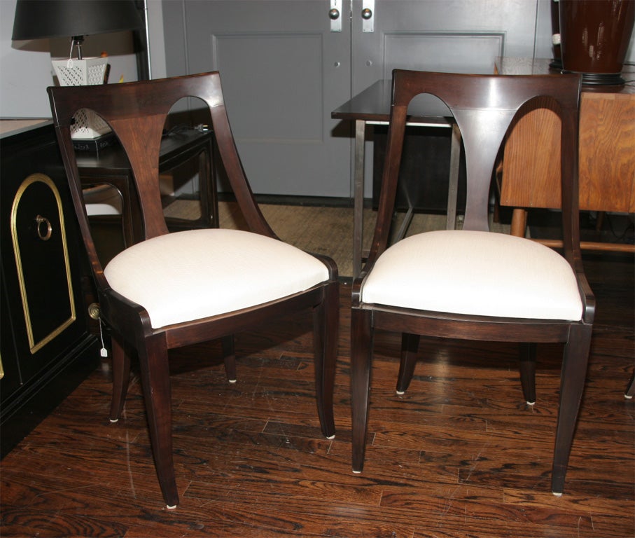 Set of Six Dark Mahogany Chairs by Kindel 1