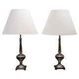 Pair of Nickel-Plated Brass Lamps by Stiffel