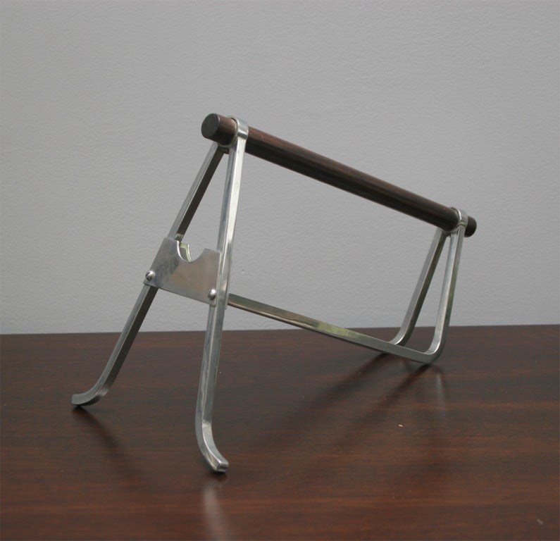 Nickel and Rosewood Wine Pourer by Jacques Adnet