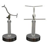 Pair of Chrome and Lucite Shoe Display Stands