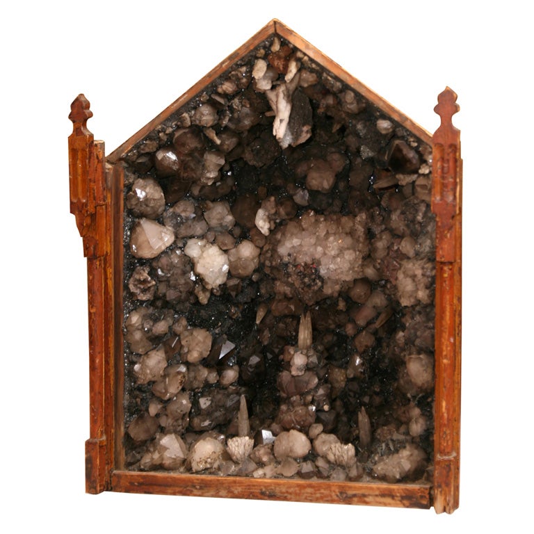 19th Century East European Crystal and Mineral Grotto Shrine