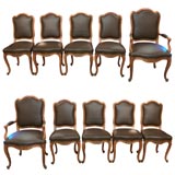 Antique Set of 10 Louis XV Style Chairs