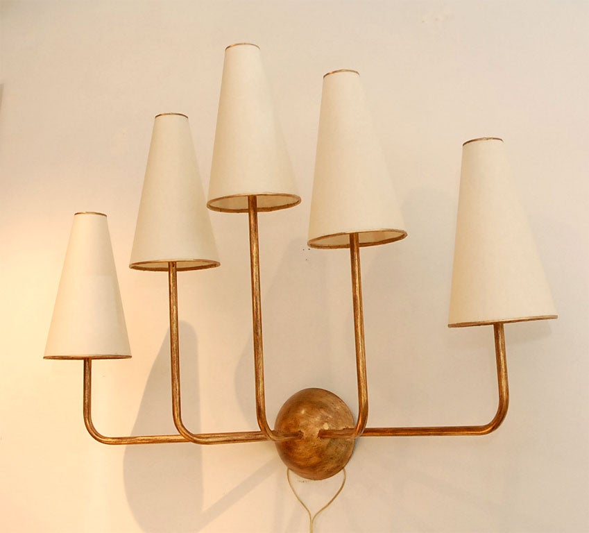 Contemporary Iron sconces, after Jean Royere