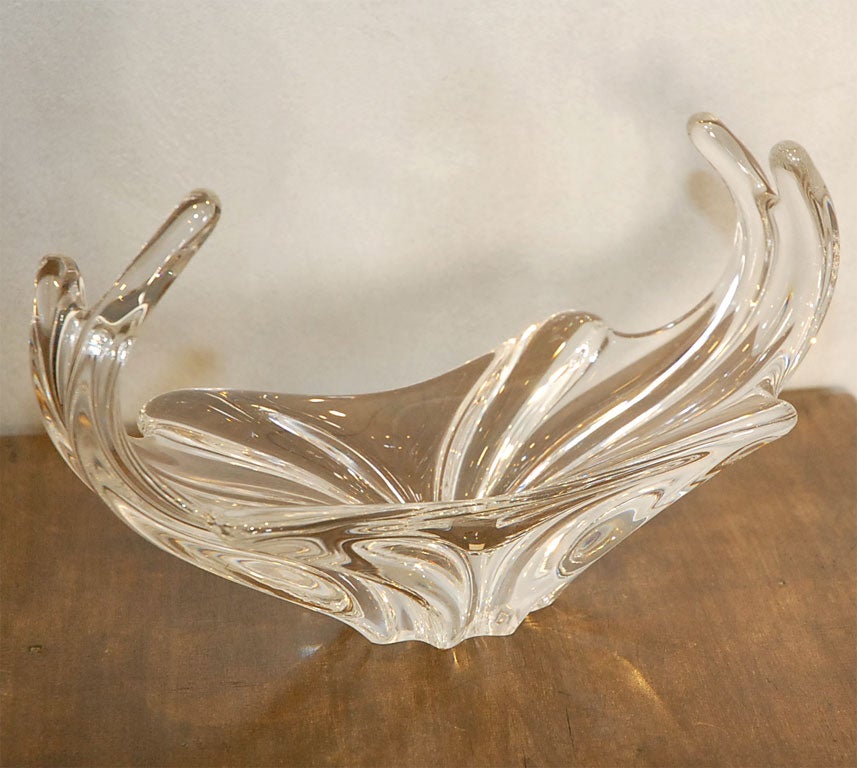 A good size Baccarat display piece reminiscent of a water effect.