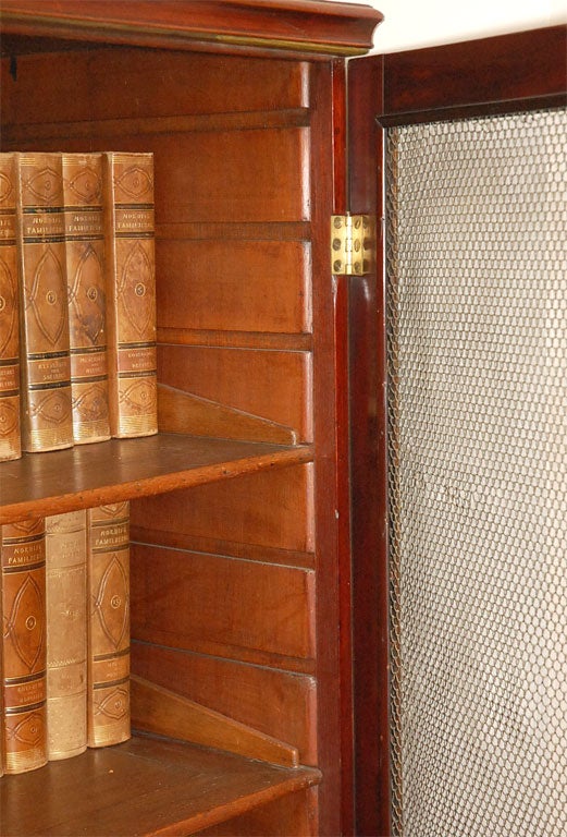 Brass Early 19th Century English Traditional Mahogany Bookcase
