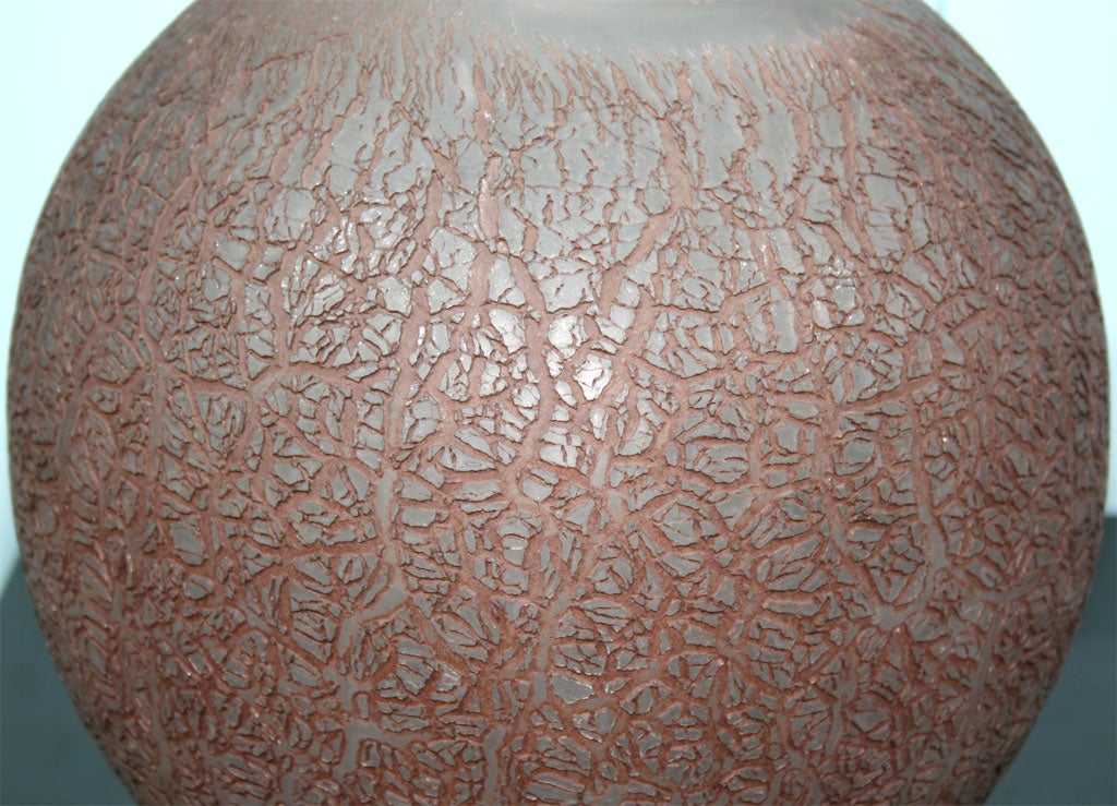 Large French Etched glass vase