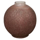 Large French Etched glass vase