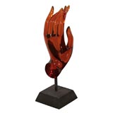 Mounted Amber Lucite hand Mudra