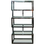 Chrome and Glass Etagere