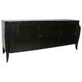 Large dark stained sycamore enfilade with parquet doors
