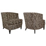 Pair of Faux Giraffe Lounge Chairs