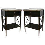 Pair of Ebonized End Tables by Jansen