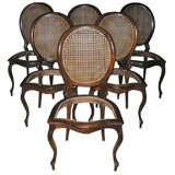 Set of 6 Rosewood Louis Phillipe Style Dining Chairs