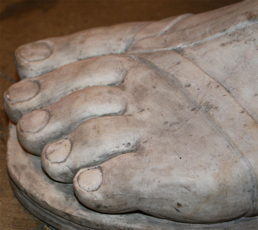 18th Century and Earlier An Italian Marble Foot Statue.
