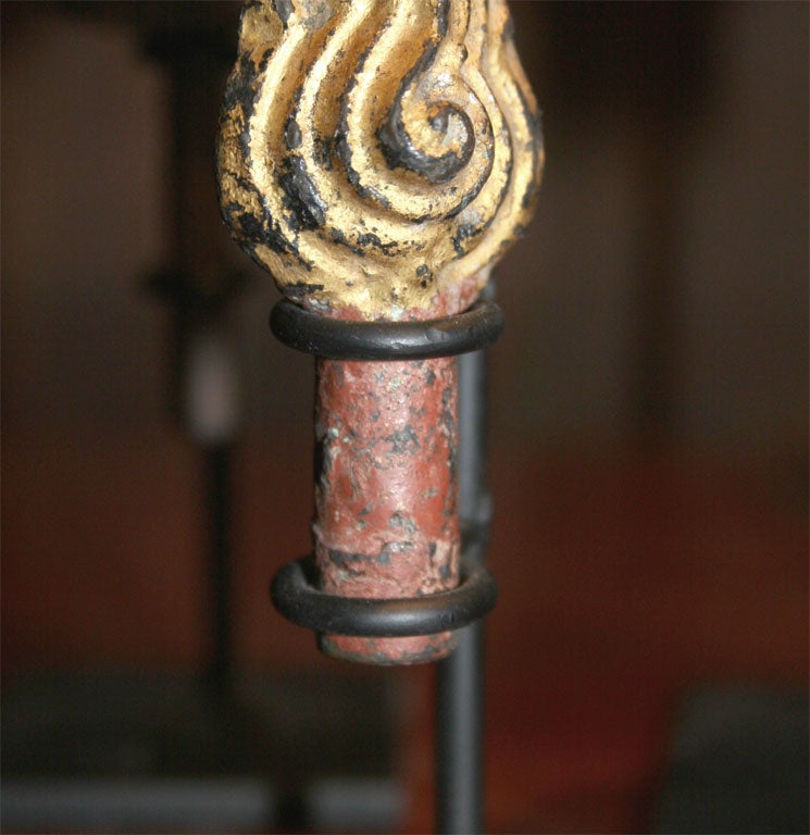 18th Century and Earlier Buddha Flame on stand.