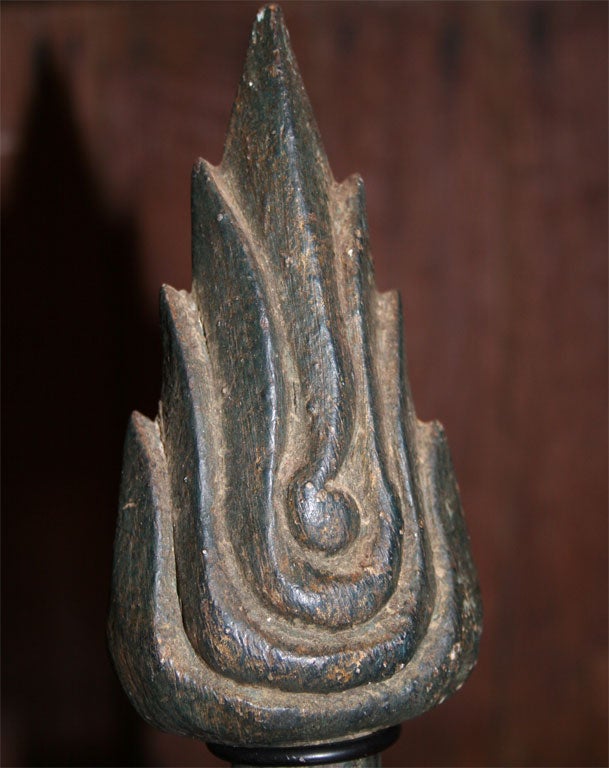 Wood Buddha Flame on stand.