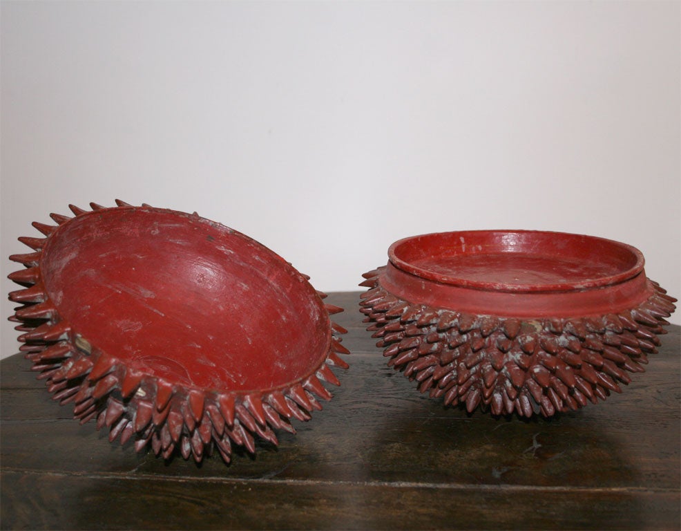 A Burmese fruit shaped offering container.