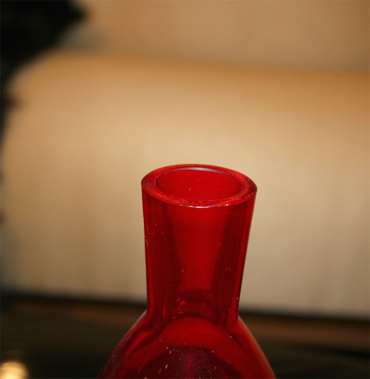 Glass A Danish Ruby Red Crystal Decanter