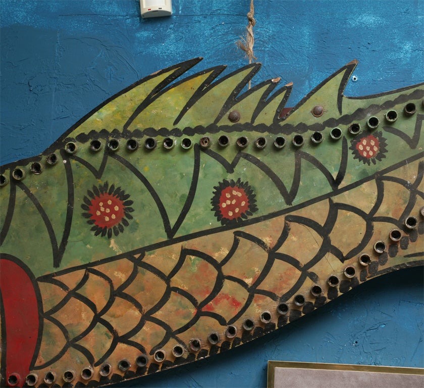Mid-20th Century Fish Carnival Sign