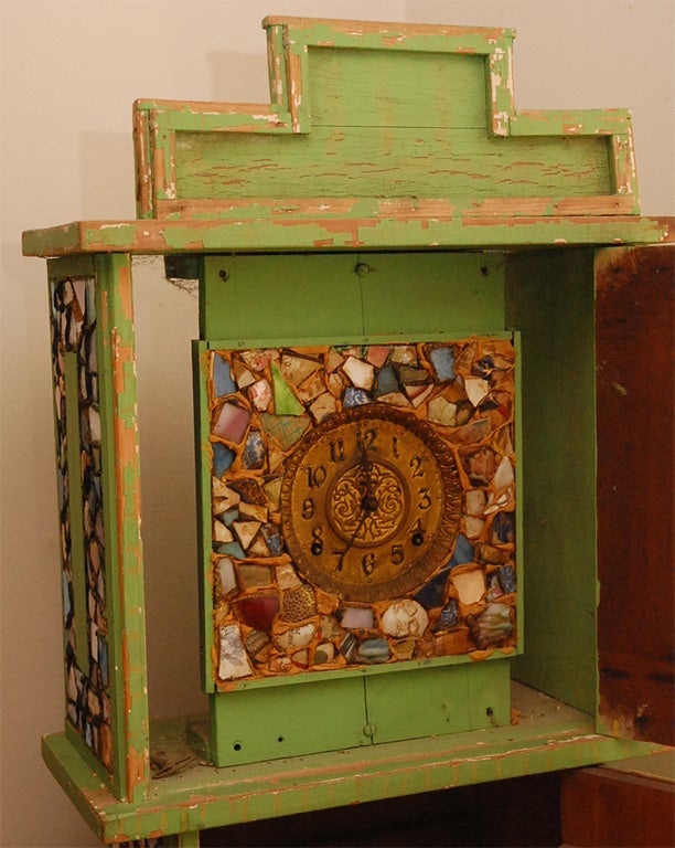 C. 1920 Tramp Art Grandfather Clock For Sale 1
