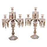 Antique Pair of Crystal Candleabras C. 1920's