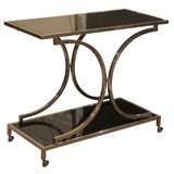 Mid Century Art  Moderne Glass Side Table / Bar cart