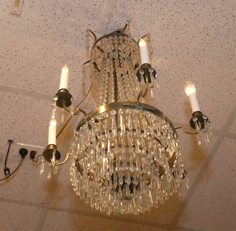 Regency Six Arm Crystal Chandelier