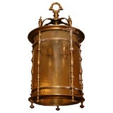 GILDED CAST BRASS AMERICAN CYLINDER LANTERN CIRCA 1920, WITH ORI