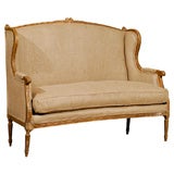 19thc french faded gilt settee