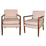 Robsjohn Gibbings Style Upholstered Arm Chairs