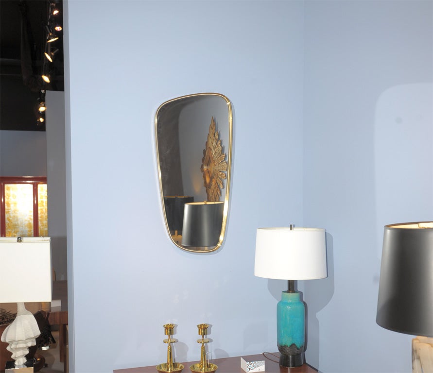 Italian Asymetrical Brass Mirror