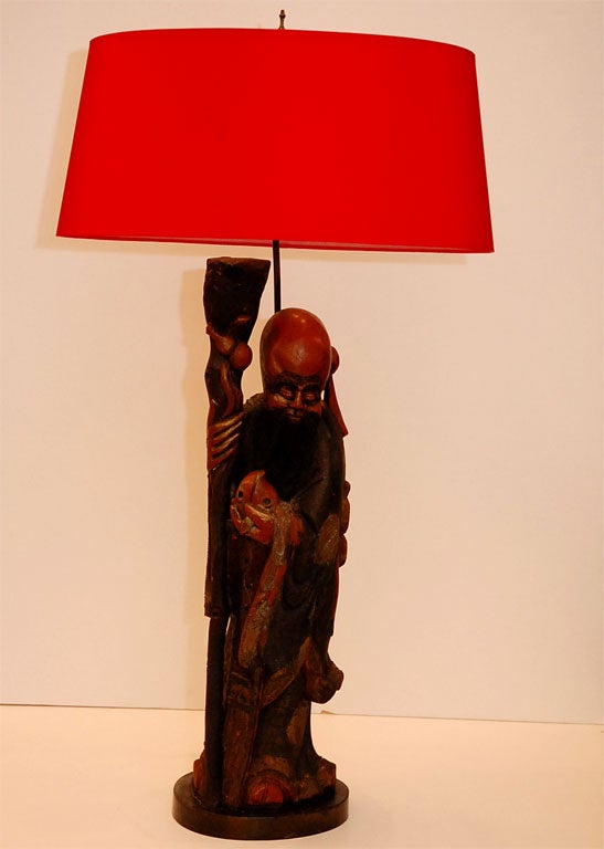 Chinese Figure Mounted as Table Lamp