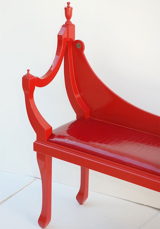 Contemporary Downtown Classics Collection Red Muirfield Bench