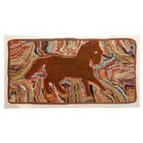 19THC HAND HOOKED MOUNTED HORSE RUG
