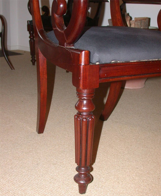 Pair of Early 19th Century William IV Mahogany Armchairs For Sale 4