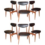 Set of Six 1950's Danish Modern Dining Chairs