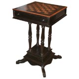 19th Century Portugese Ebony and Satinwood Games Table