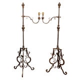 Pair of Wrought Iron Bridge lamps