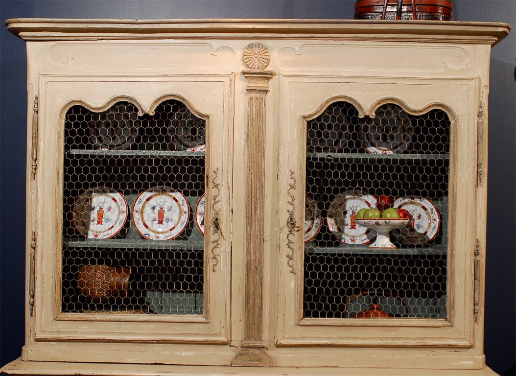 French Painted Buffet with Hutch Top 2