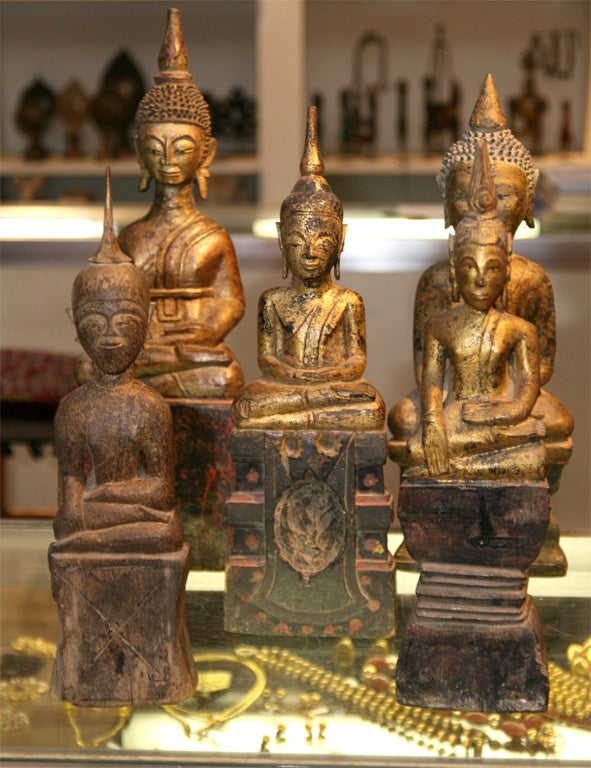 Wood Carved Seated Buddhas