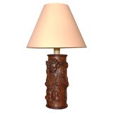 Antique Carved Column Fragment Lamp