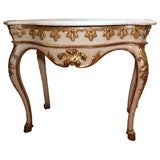 18th C. ITALIAN PARCEL GILT AND PAINT CONSOLE