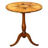 Round Pedestal side table with inlaid star