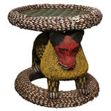 LARGE MUSEUM QUALITY BEADED ANIMAL STOOL OR  SIDETABLE