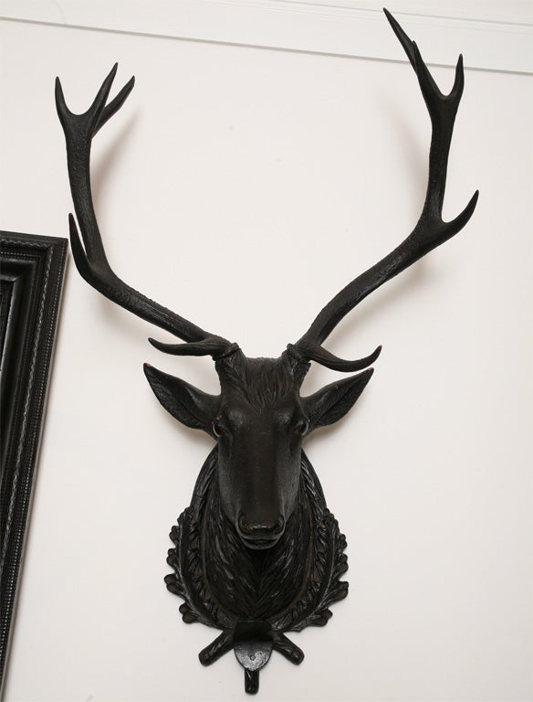 Pair of Carved Deer Heads