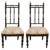 Pair of Small Spindle Back Chairs