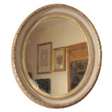 Oval Paint and Gilt Mirror