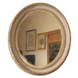 Antique Oval Paint and Gilt Mirror