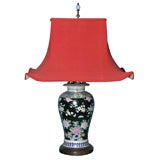 Chinese Export Famille Noire Vase Mounted As A Lamp